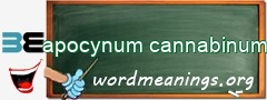 WordMeaning blackboard for apocynum cannabinum